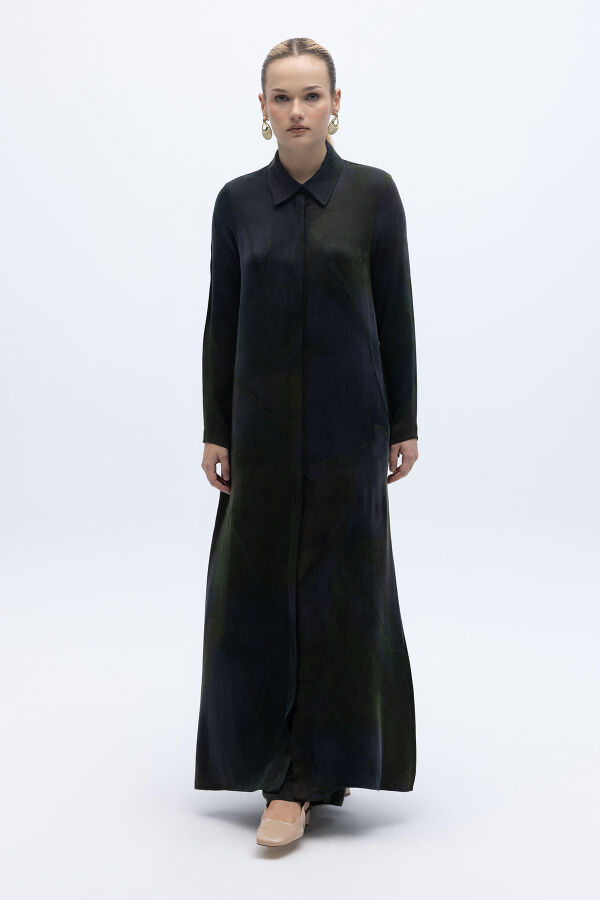 Gizli Patlı Renkli Uzun Kap Lacivert - 1