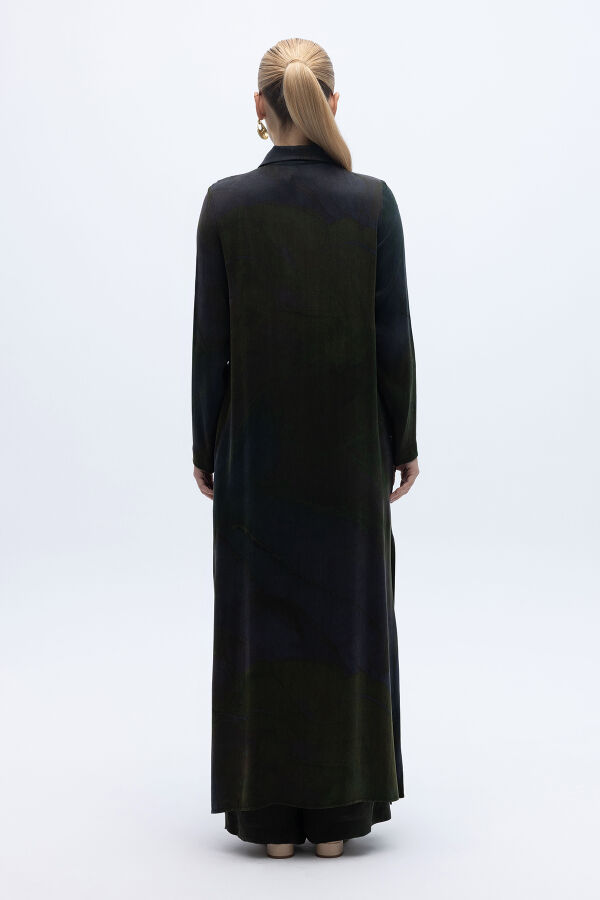 Gizli Patlı Renkli Uzun Kap Lacivert - 4