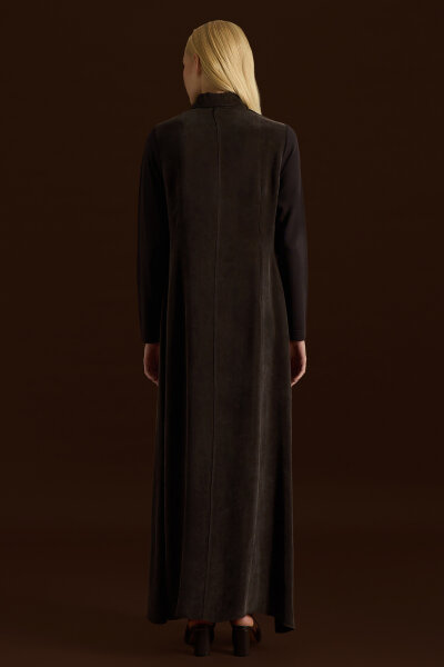 Shirt Collar Embroidered Cupro Dress - 4