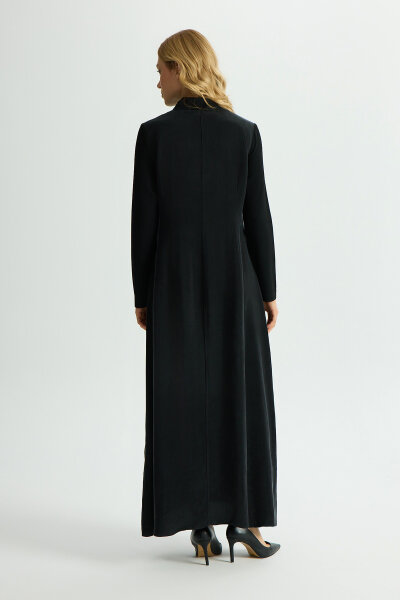 Shirt Collar Embroidered Cupro Dress - 5