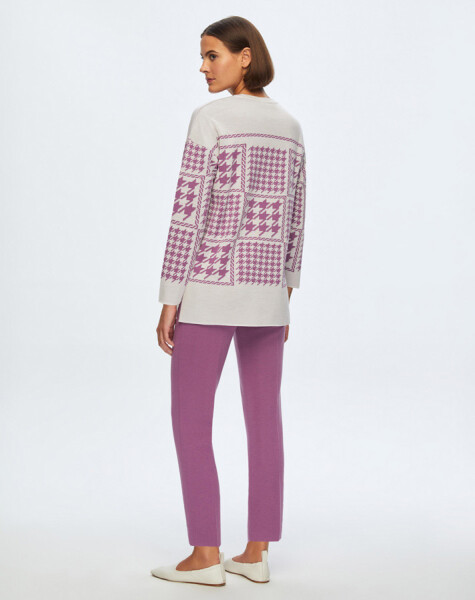 T24K-6014 Goose Feet Patterned Knitwear Tunic - 8