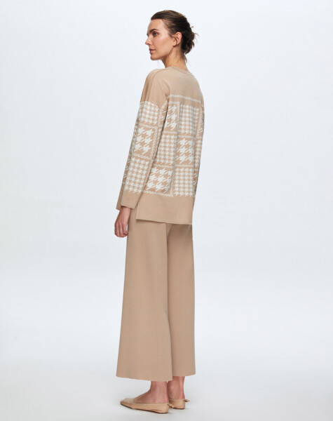 T24K-6014 Goose Feet Patterned Knitwear Tunic - 5