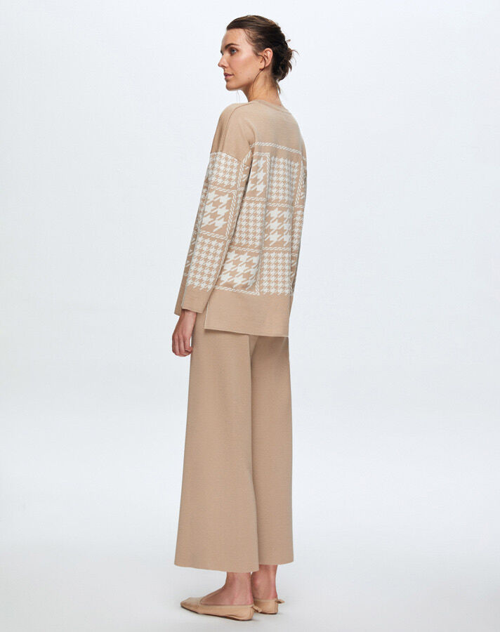 T24K-6014 Goose Feet Patterned Knitwear Tunic - 5