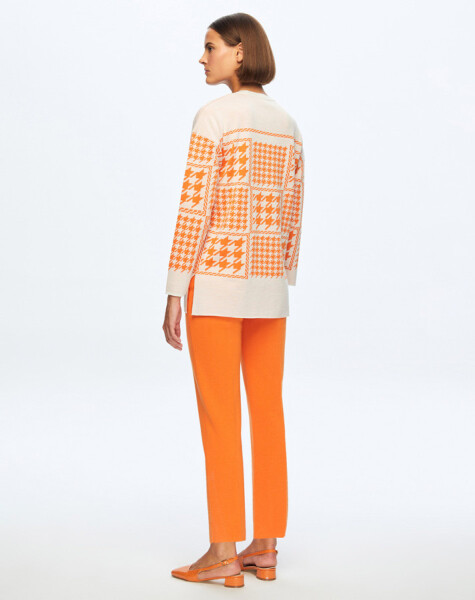 T24K-6014 Goose Feet Patterned Knitwear Tunic - 2