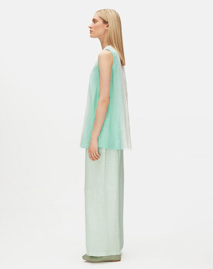 Gradient Linen Sleeveless Tunic - 4