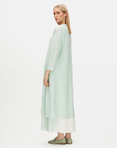 Gradient Long Linen Jacket - 3
