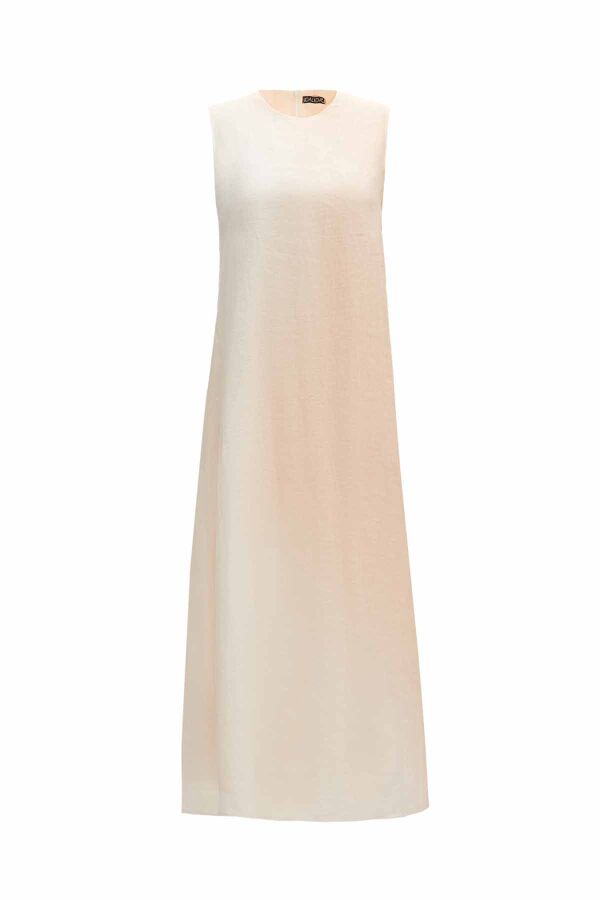Gradient Sleeveless Linen Dress - 7