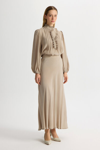 Desenli Hakim Yaka Tunik Stone - 3