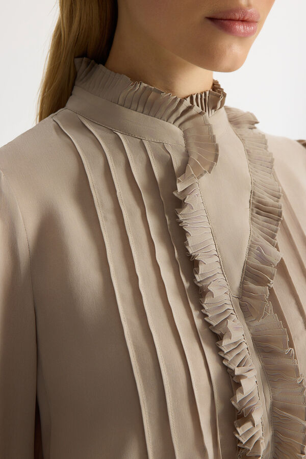 Desenli Hakim Yaka Tunik Stone - 2