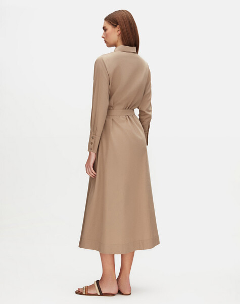 Hidden Placket Belt Dress - 5