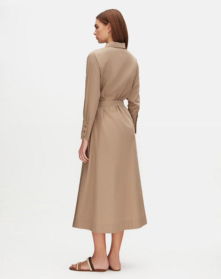 Hidden Placket Belt Dress - 5