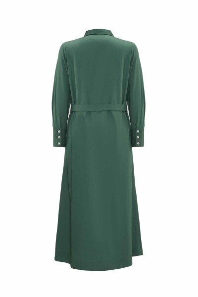 Hidden Placket Belt Dress - 9