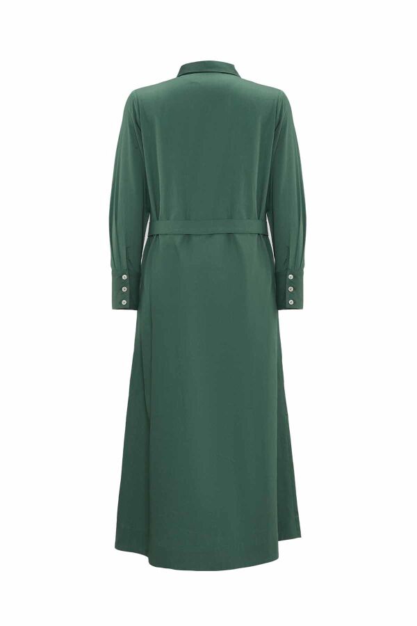 Hidden Placket Belt Dress - 9