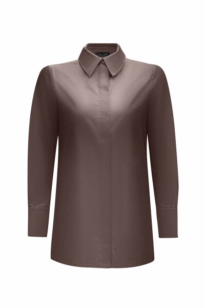 Hidden Placket Poplin Shirt - 4
