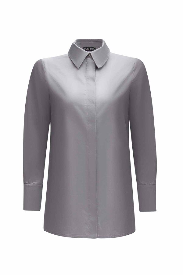 Hidden Placket Poplin Shirt - 5