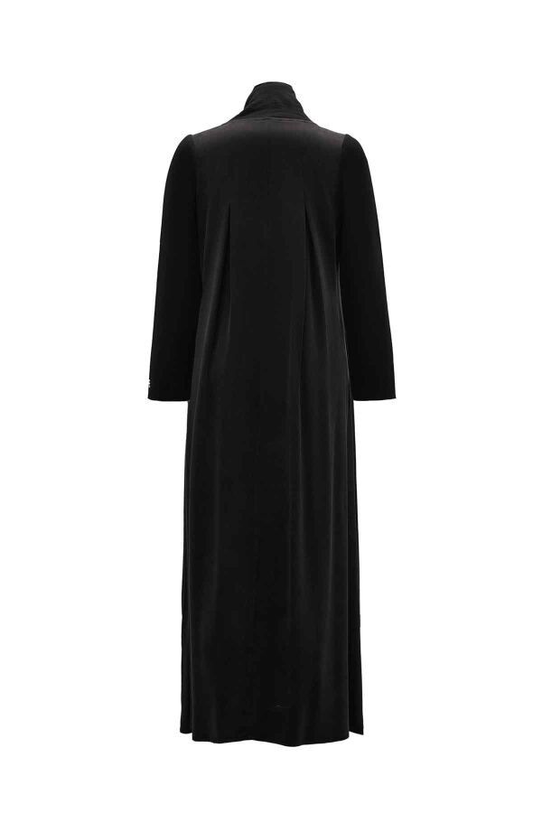 High Collar Cupro Dress Black - 2