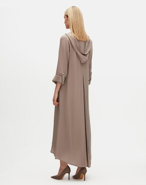 Hooded Detailed Cupro Set - 4