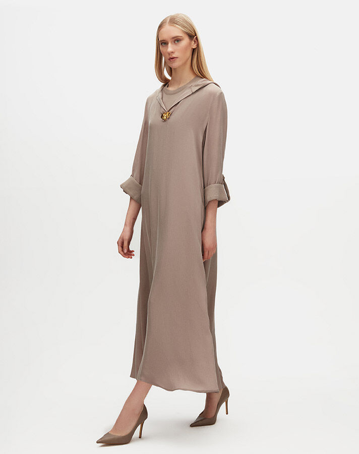 Hooded Detailed Cupro Set - 3