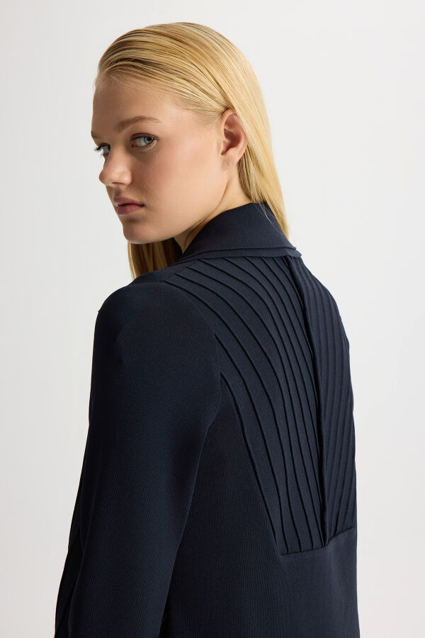 İki Düğmeli Bekletme Detaylı Triko Ceket Siyah - 2