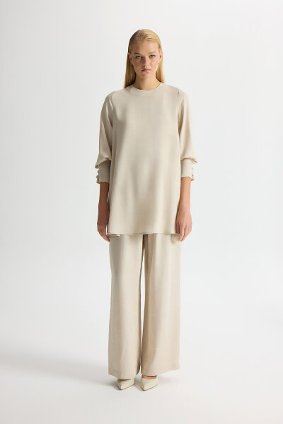 Jacquard Wide Leg Trousers 