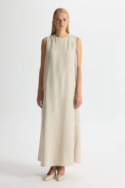 Jakarlı Kolsuz Elbise Stone - 1