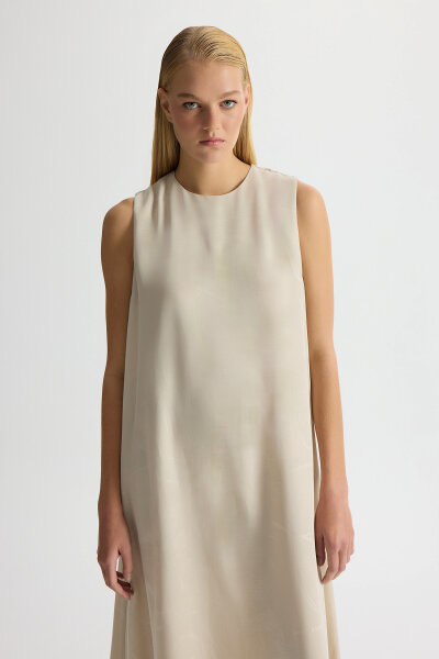 Jakarlı Kolsuz Elbise Stone - 4