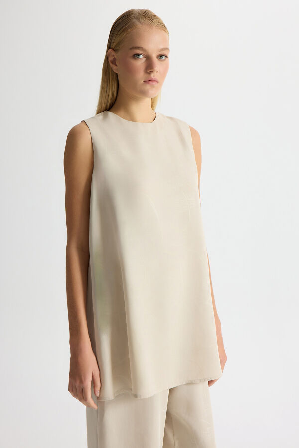 Jacquard Sleeveless Tunic - 1