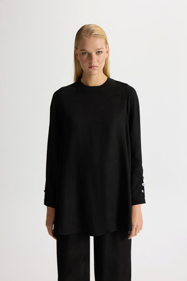 Jakarlı Tunik Siyah - 1