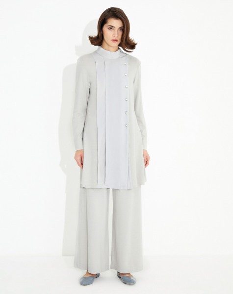 T23Y-6036 Magnificent Collar Cupra Detailed Knitwear Tunic - 11