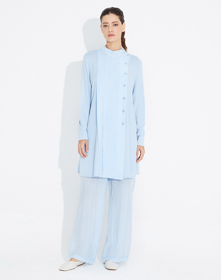 T23Y-6036 Magnificent Collar Cupra Detailed Knitwear Tunic - 8