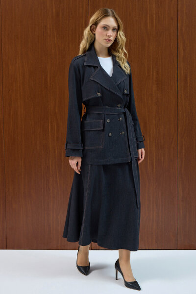 Kargo Cepli Denim Ceket Siyah - 3