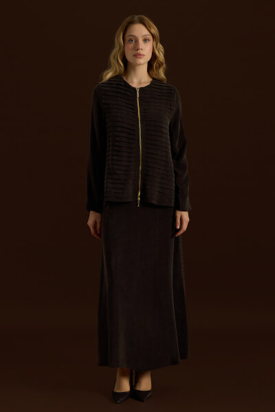 Cupro Skirt with Folded Detail 