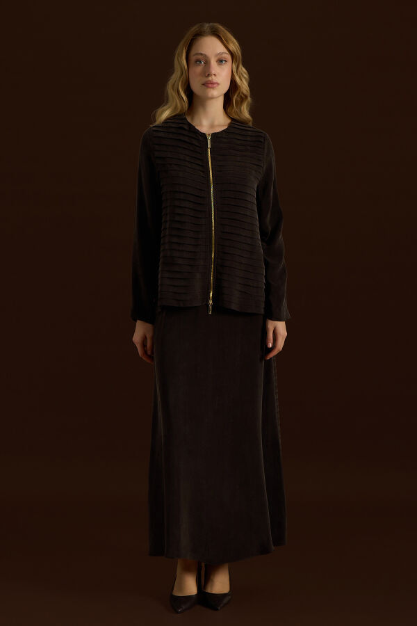 Cupro Skirt with Folded Detail - 1