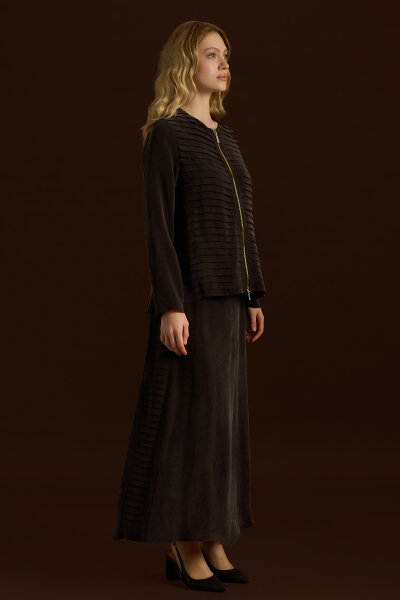 Cupro Skirt with Folded Detail - 2