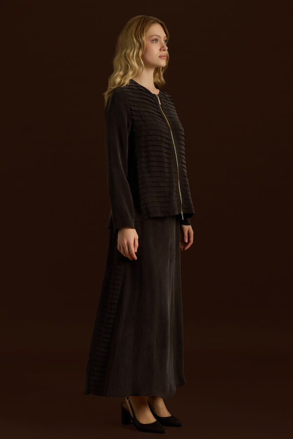 Cupro Skirt with Folded Detail - 2