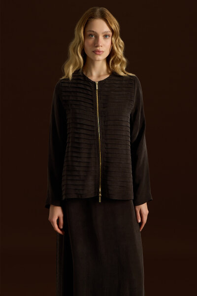 Cupro Skirt with Folded Detail - 3