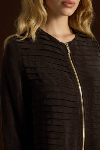 Cupro Skirt with Folded Detail - 4