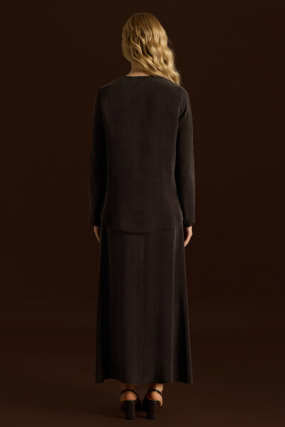 Cupro Skirt with Folded Detail - 5