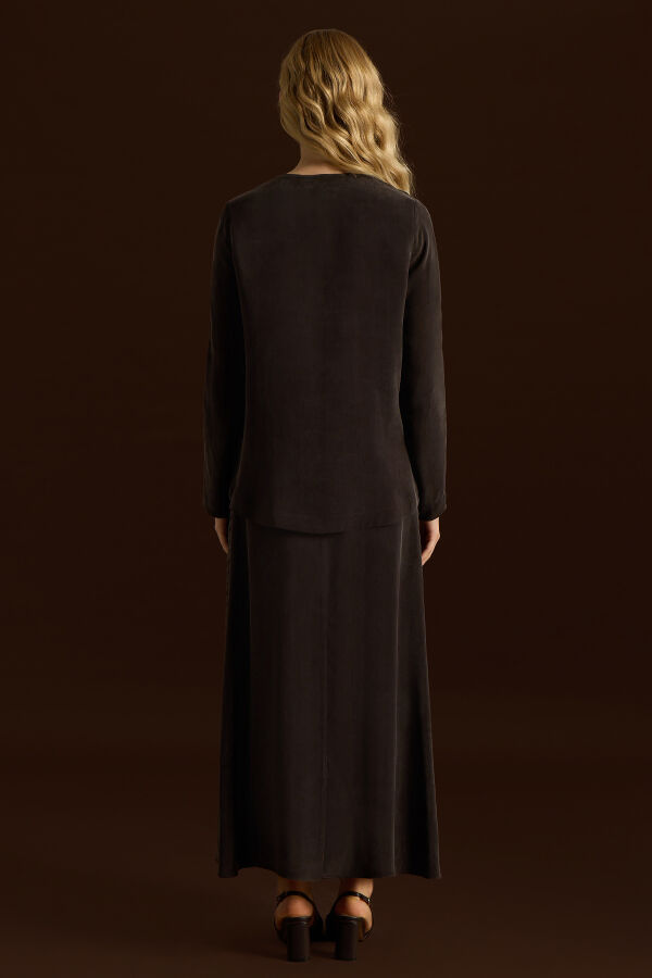 Cupro Skirt with Folded Detail - 5