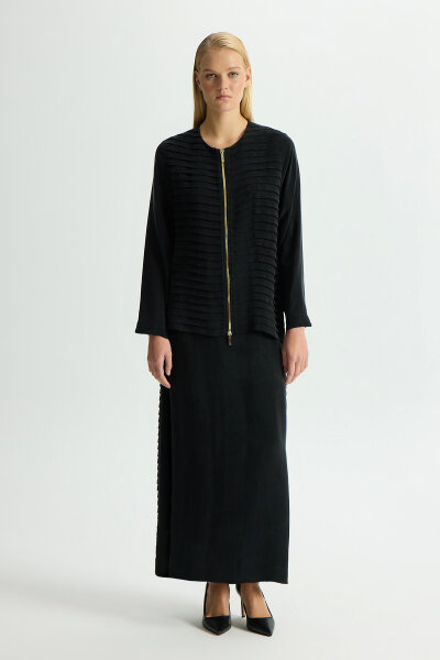 Cupro Skirt with Folded Detail - 1