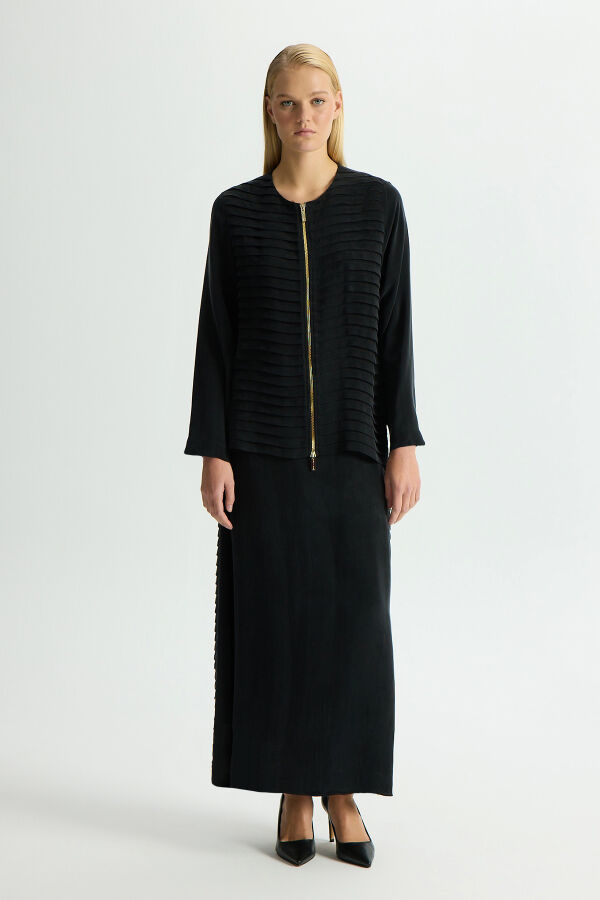 Cupro Skirt with Folded Detail - 1