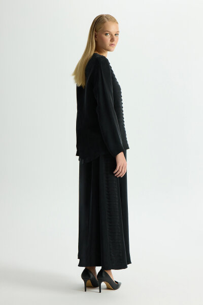 Cupro Skirt with Folded Detail - 2