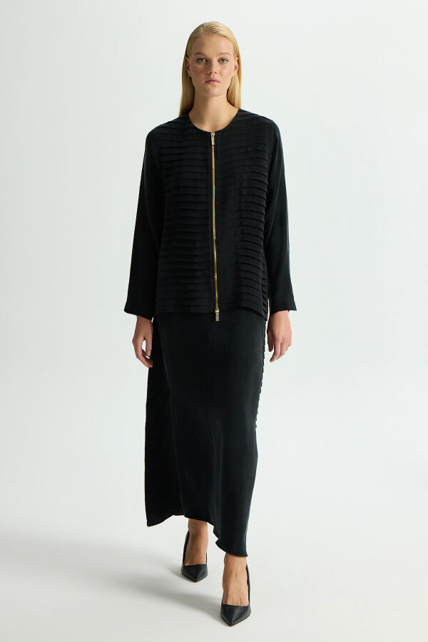 Cupro Skirt with Folded Detail - 3