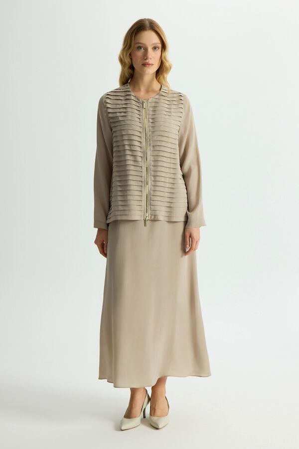 Cupro Skirt with Folded Detail - 1