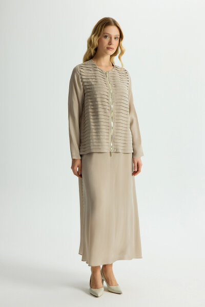 Cupro Skirt with Folded Detail - 2