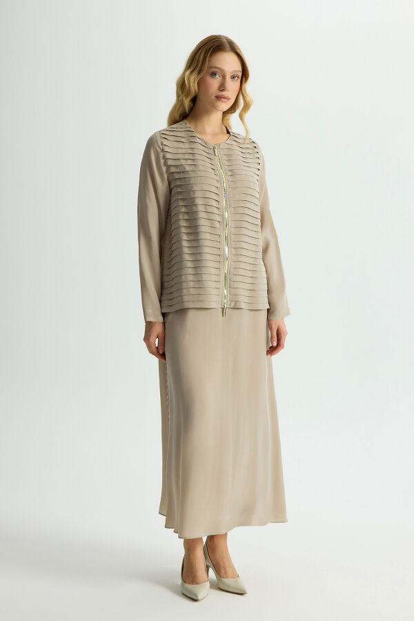 Cupro Skirt with Folded Detail - 2