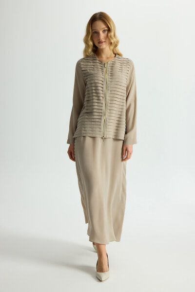 Cupro Skirt with Folded Detail - 3