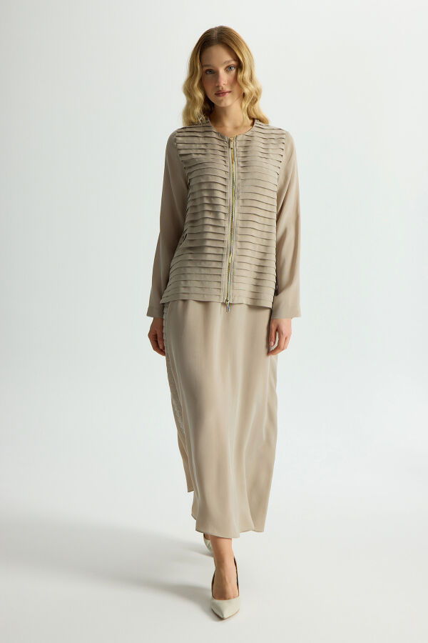 Cupro Skirt with Folded Detail - 3