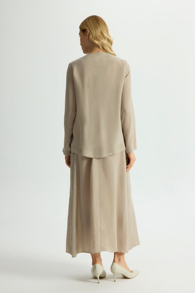 Cupro Skirt with Folded Detail - 4