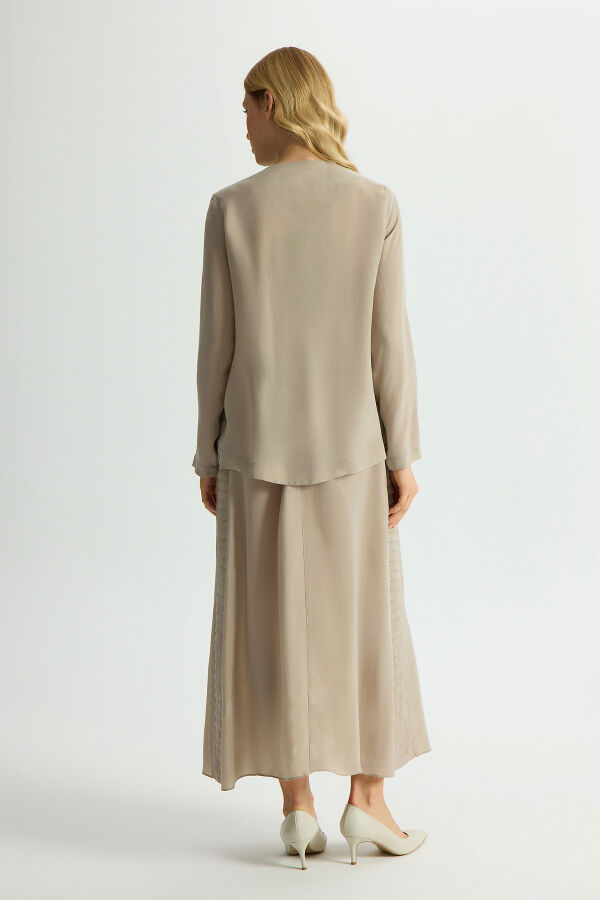 Cupro Skirt with Folded Detail - 4